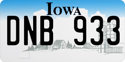 IA license plate DNB933