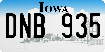 IA license plate DNB935