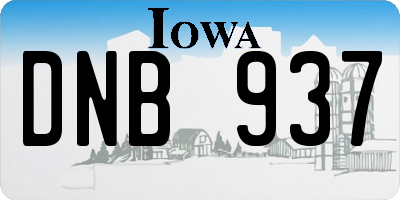 IA license plate DNB937