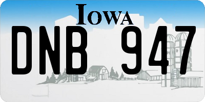 IA license plate DNB947