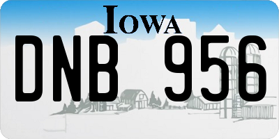 IA license plate DNB956
