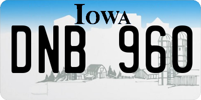 IA license plate DNB960