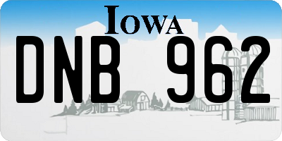 IA license plate DNB962