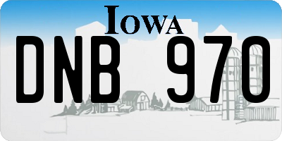 IA license plate DNB970