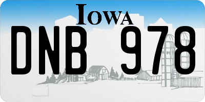 IA license plate DNB978