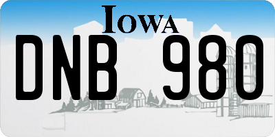 IA license plate DNB980