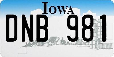 IA license plate DNB981