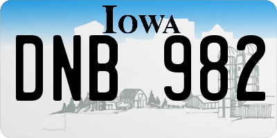 IA license plate DNB982