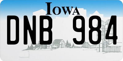 IA license plate DNB984