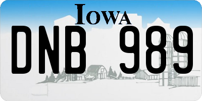 IA license plate DNB989