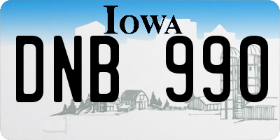 IA license plate DNB990