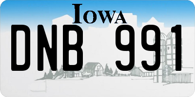 IA license plate DNB991