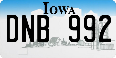 IA license plate DNB992