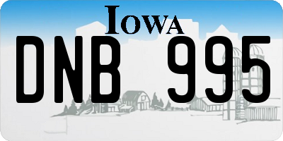 IA license plate DNB995