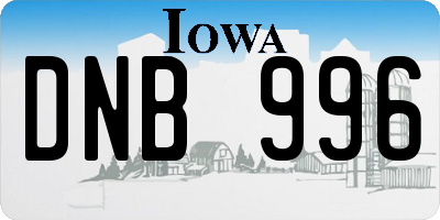IA license plate DNB996
