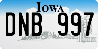 IA license plate DNB997