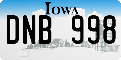 IA license plate DNB998
