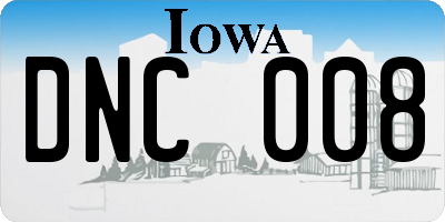 IA license plate DNC008