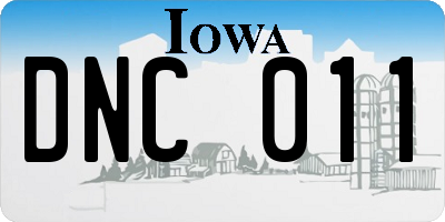 IA license plate DNC011