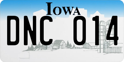 IA license plate DNC014