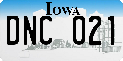 IA license plate DNC021