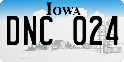 IA license plate DNC024