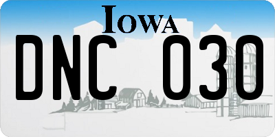 IA license plate DNC030