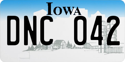 IA license plate DNC042