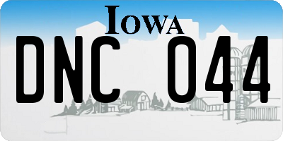 IA license plate DNC044