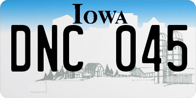 IA license plate DNC045
