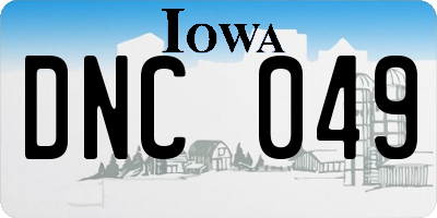 IA license plate DNC049