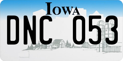IA license plate DNC053