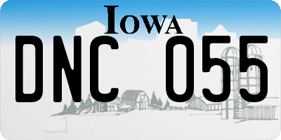 IA license plate DNC055