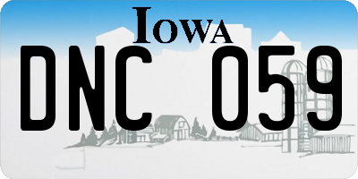 IA license plate DNC059