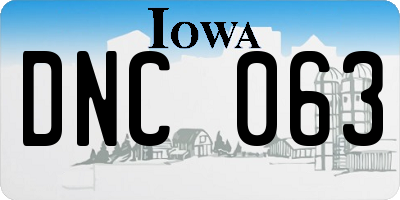 IA license plate DNC063