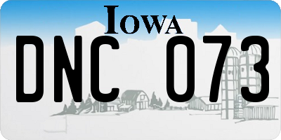 IA license plate DNC073