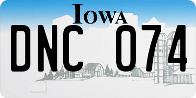 IA license plate DNC074