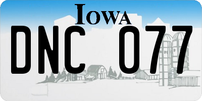 IA license plate DNC077