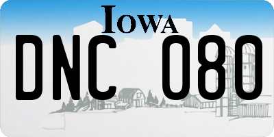 IA license plate DNC080