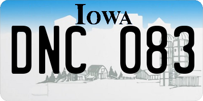 IA license plate DNC083