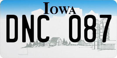 IA license plate DNC087