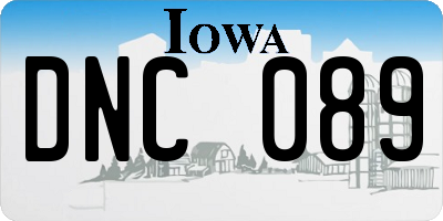 IA license plate DNC089