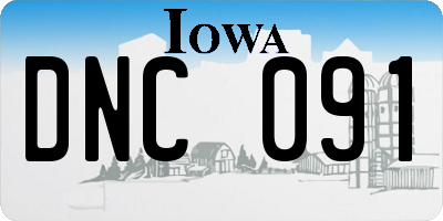 IA license plate DNC091