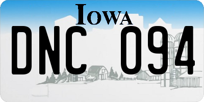 IA license plate DNC094