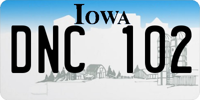 IA license plate DNC102