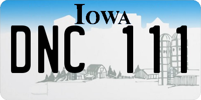 IA license plate DNC111