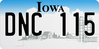 IA license plate DNC115