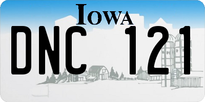 IA license plate DNC121