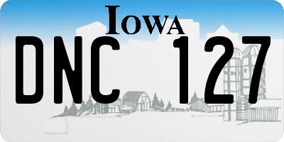 IA license plate DNC127