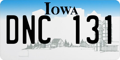IA license plate DNC131